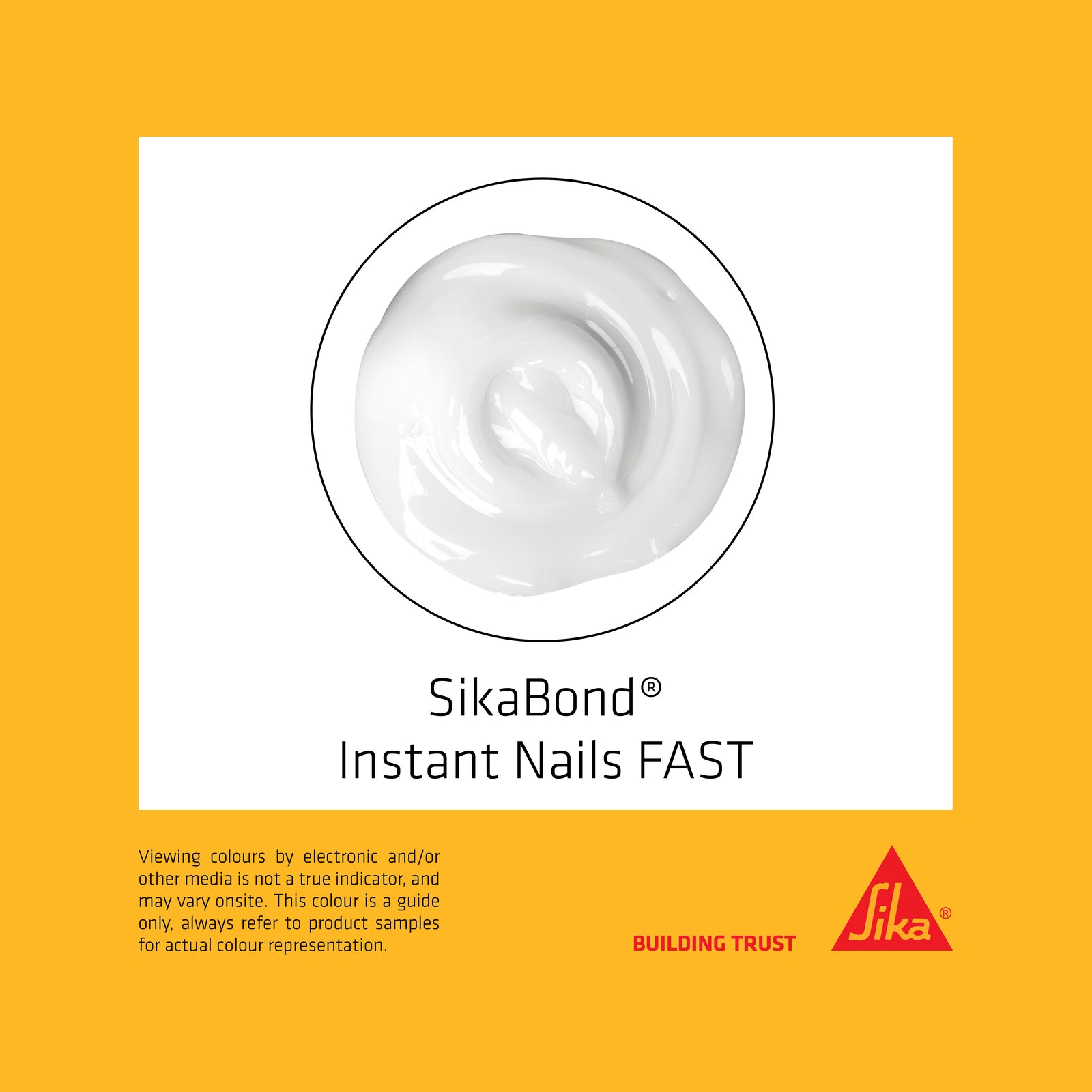 Sika SikaBond Instant Nails Fast Construction Adhesive 430g, White Solvent Based
