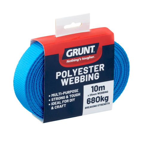 Grunt 25mm x 10m Blue Polyester Poly Webbing 680kg