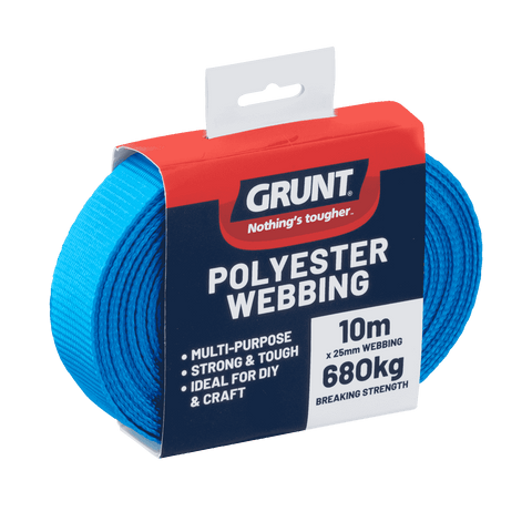 Grunt 25mm x 10m Blue Polyester Poly Webbing 680kg
