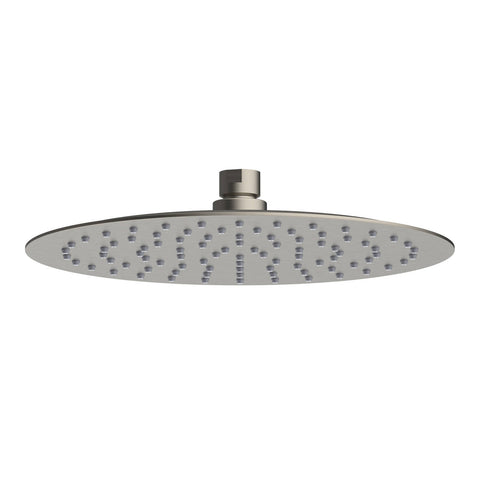 Mondella Resonance 250mm Brushed Nickel Round Shower Head, 9L/min 3 Star WELS Grade 304 Stainless Steel