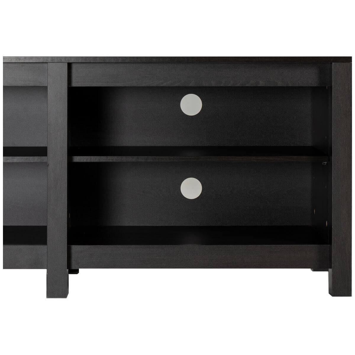 Zinus Camden 147cm TV Cabinet - Dark Brown - Open Shelving - Cord Ports - AU-UTOTV3-16E