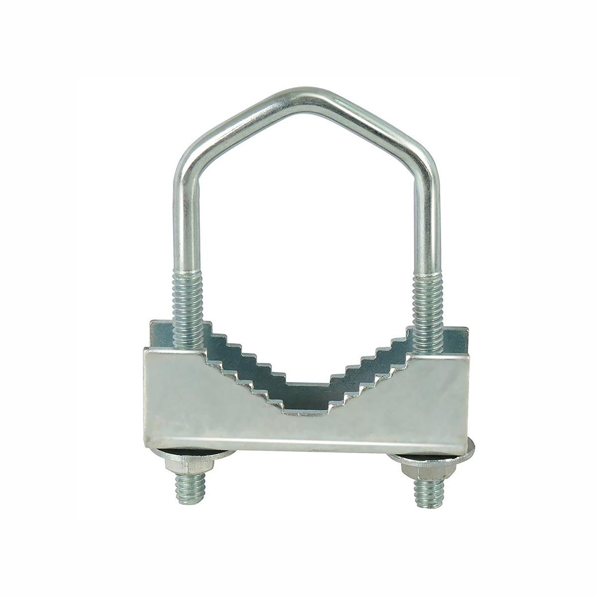 Antsig Antenna Mast U-Bolt Clamp, Galvanised Steel for Outdoor Pole Mounting