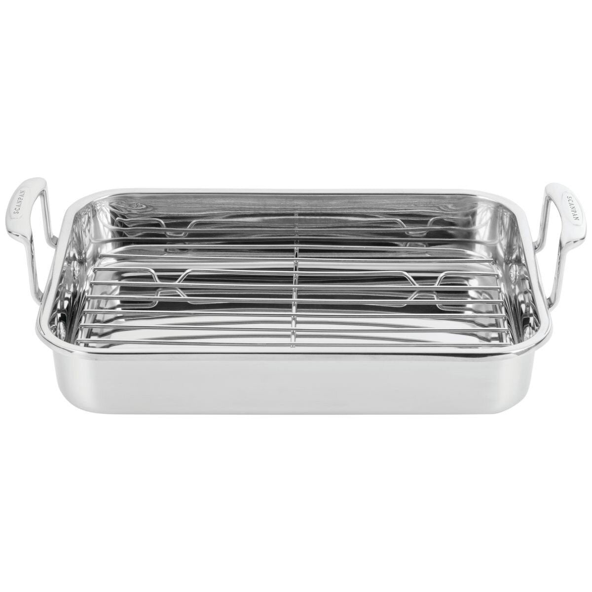 Scanpan 7L stainless steel roasting pan with rack - 18/10 stainless steel, oven safe to 250°C - 22137