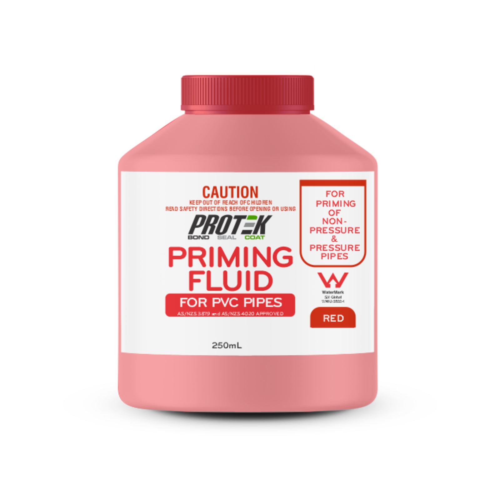 Protek 250ml Red Priming Fluid for PVC Pipe and Fittings