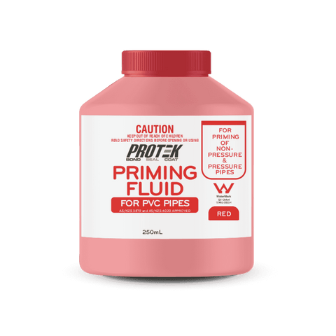 Protek 250ml Red Priming Fluid for PVC Pipe and Fittings