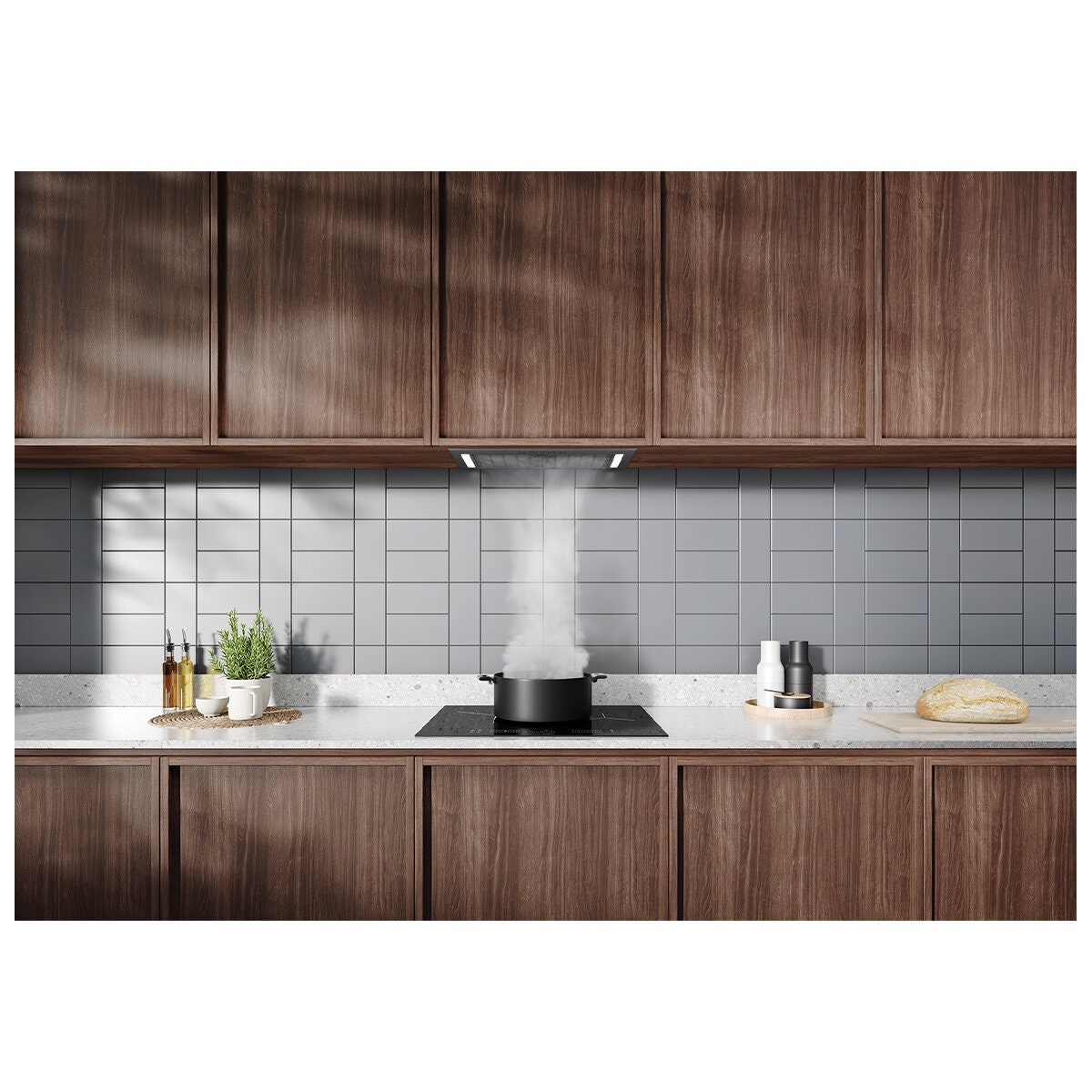 Electrolux 52cm Integrated Rangehood - Dark Stainless Steel, Hob2Hood, 790m³/h, DC Inverter Motor - ERI655DSE