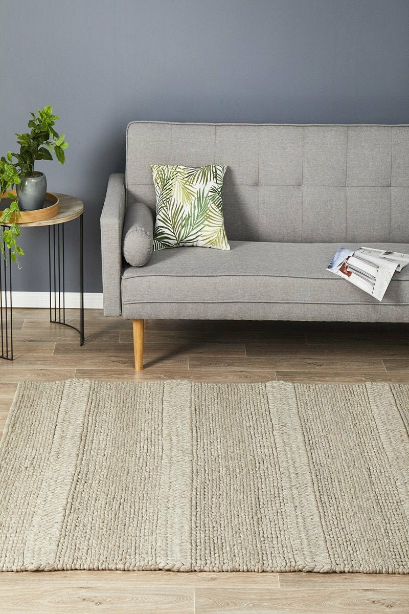 Rug Culture Skandi Extra Large Rug 320x230cm - Grey Viscose and Wool Blend - SKAN314GRY320X230