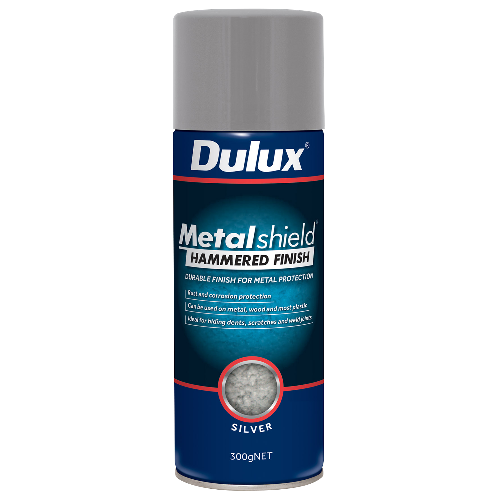 Dulux Metalshield 300g Hammered Finish Spray Paint Silver - Rust & Corrosion Protection