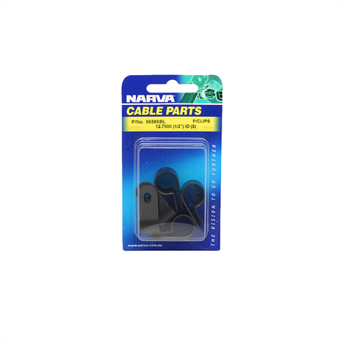Narva Nylon Cable Clamps 12.7mm UV Weather Resistant Black P Clips 5 Pack - SuperSaverAU - view 1