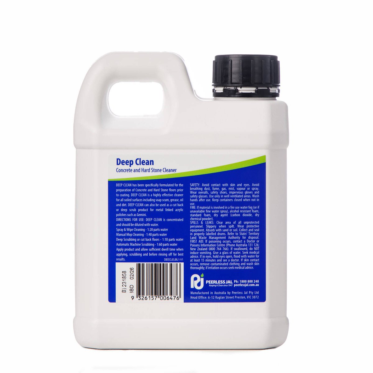 Peerless JAL Deep Clean Slate & Hard Stone Cleaner Concentrate, 1L