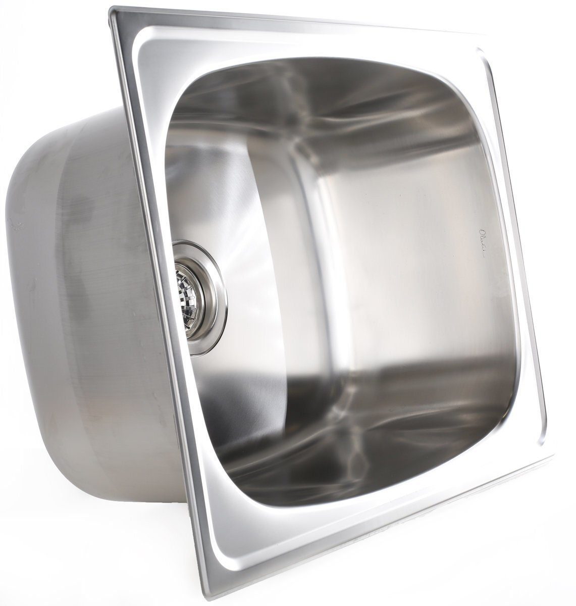 Oliveri 45L single bowl topmount laundry tub - 304 grade 18/10 stainless steel, no tap hole - TI45