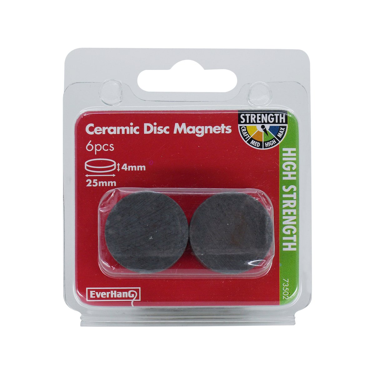 Everhang 25mm Ceramic Disc Magnet 6 Pack Ferrite Round