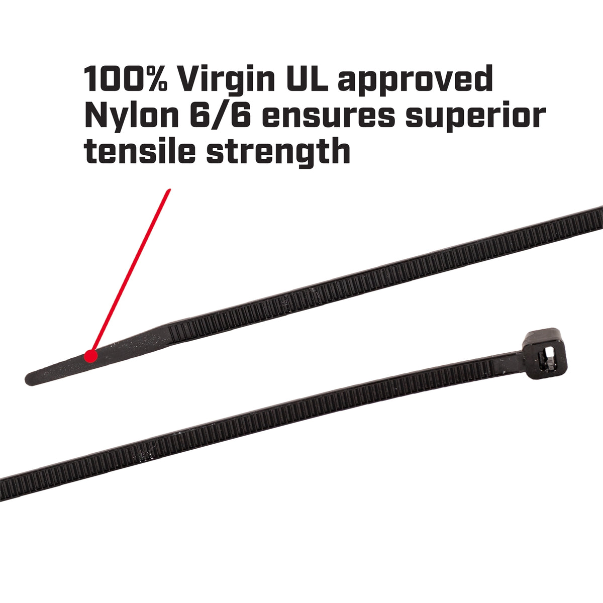 Crescent 150 x 3.6mm Black Nylon Cable Ties UV Resistant - 25 Pack