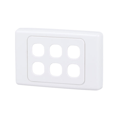 DETA 6 Aperture Grid Plate, White Plastic, 75mm x 115mm, Indoor