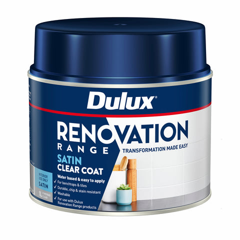 Dulux Renovation Range 1L Satin Clear Coat Water Based