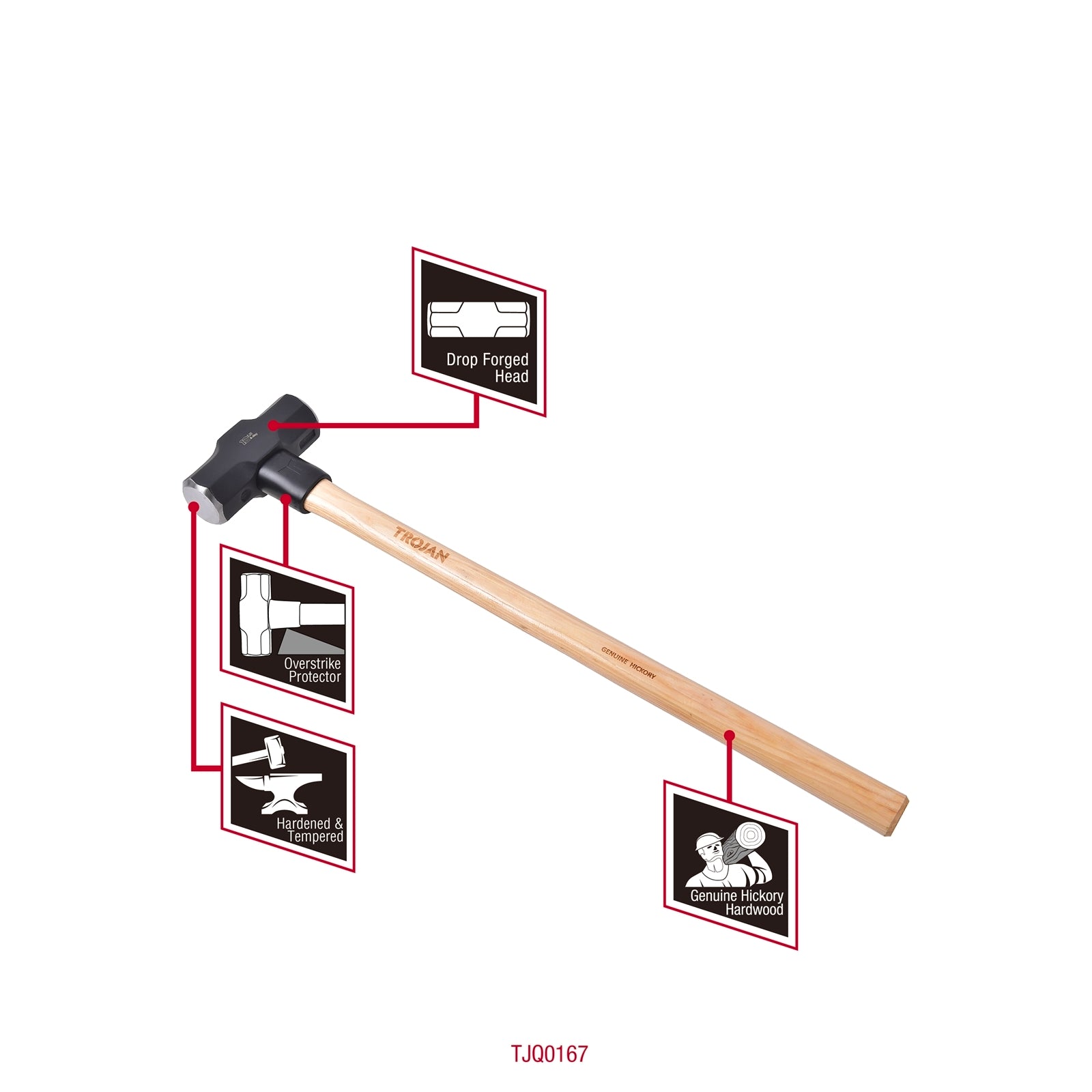 Trojan 12lb 5.4kg Timber Handle Sledge Hammer