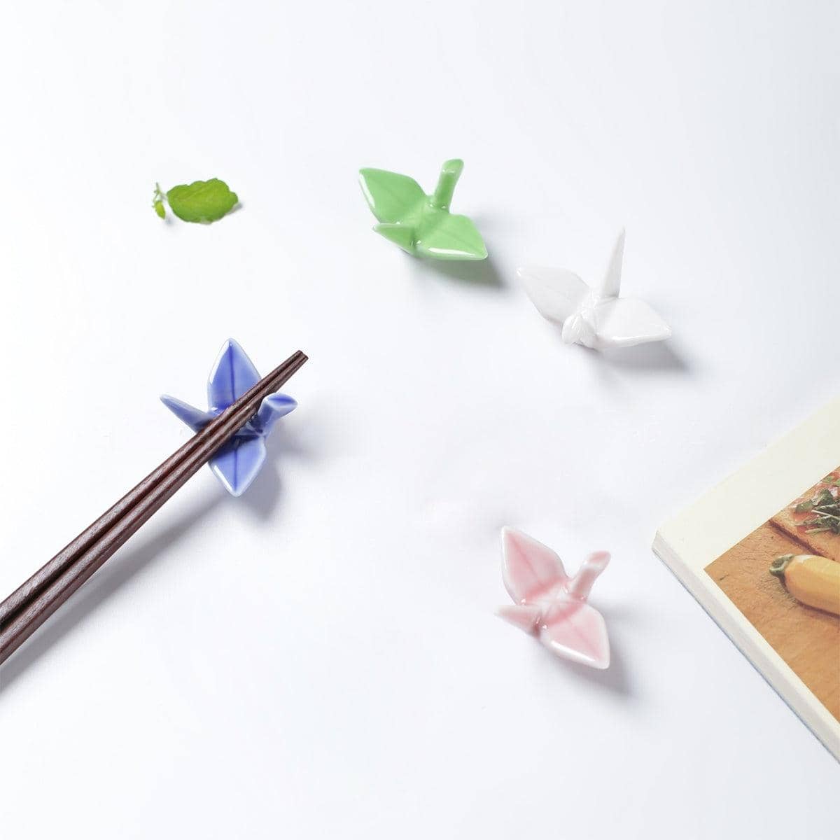 Ceramic Paper Crane Chopstick Rests, Set of 4 for Home and Kitchen - view 5