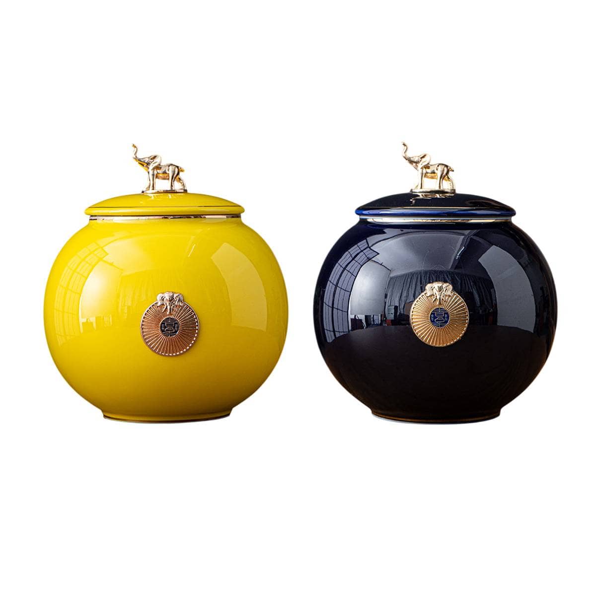Ceramic Pet Memorial Urn Medium (15.3 cm Tall) - Yellow - view 3