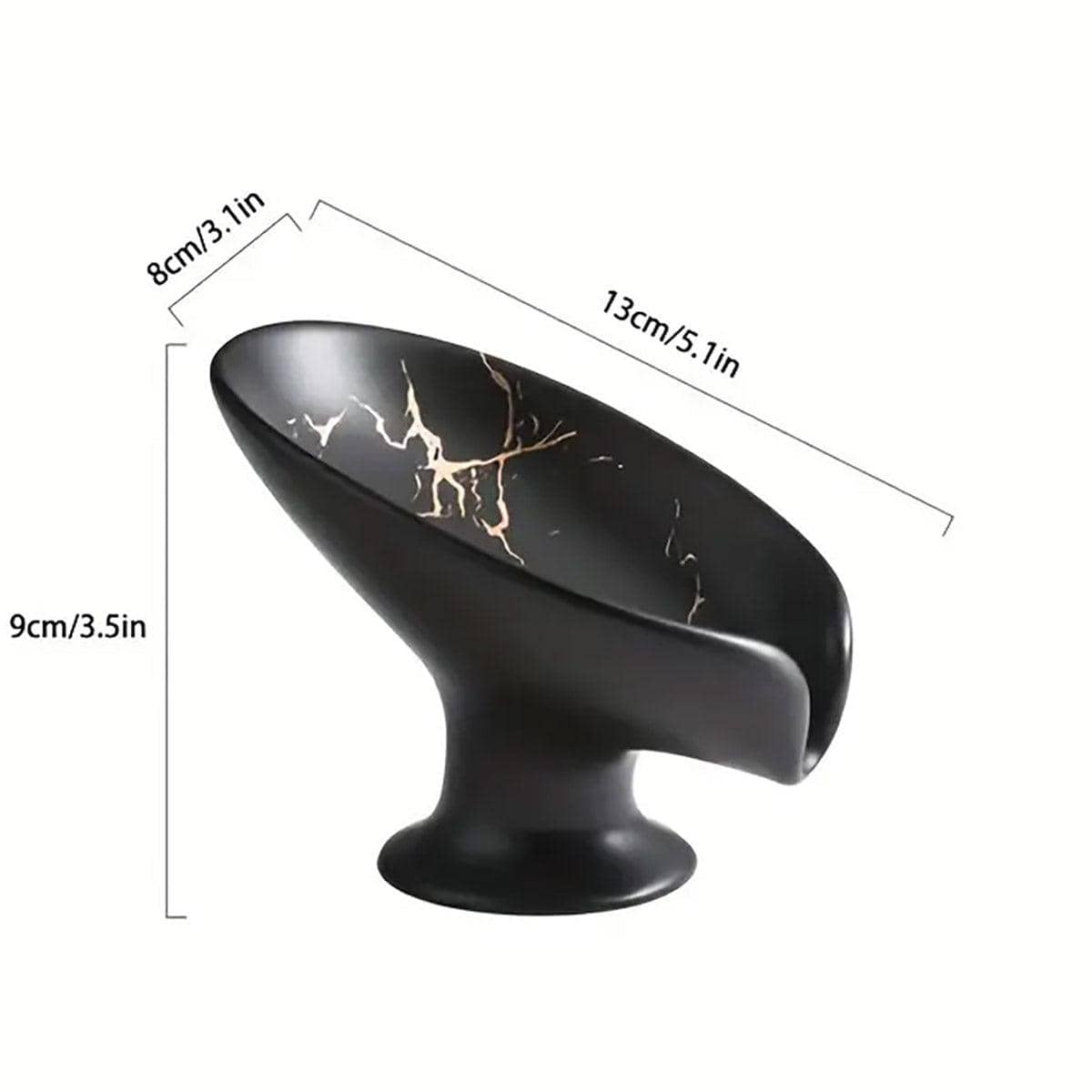 Ceramic Self-Draining Soap Dish with Marble Pattern - White - view 4