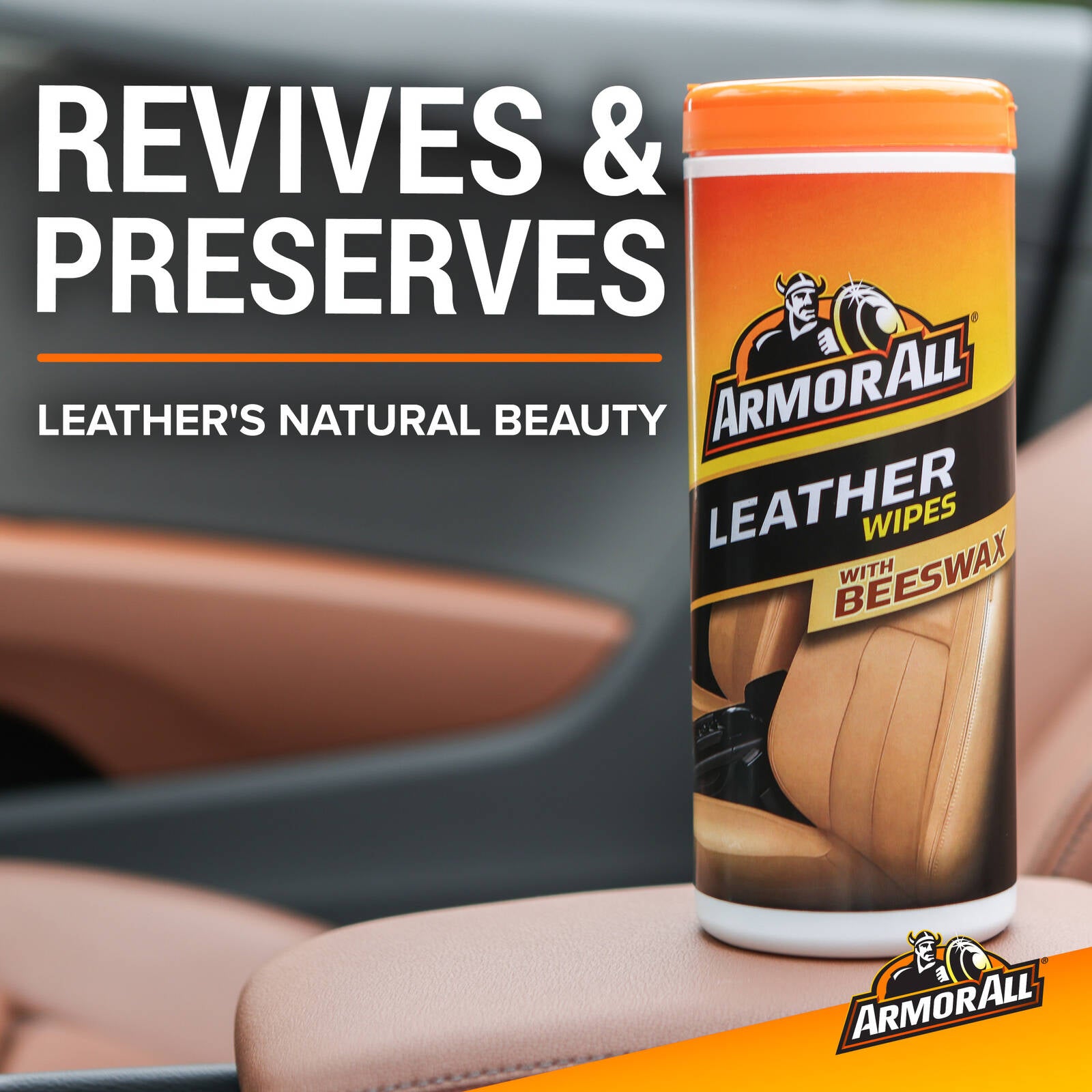 Armor All Leather Car Cleaning Wipes - 24 Pack