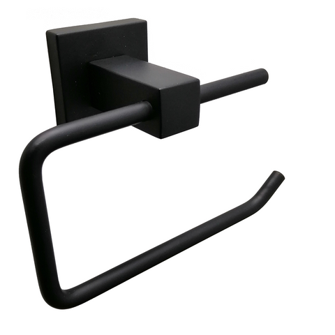 Barelli Piazza Matte Black Toilet Roll Holder Zinc Alloy