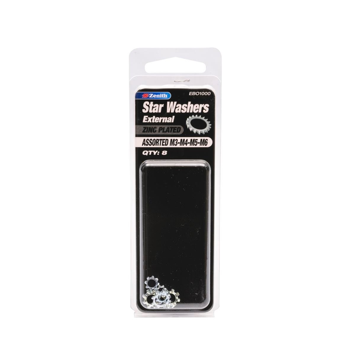 Zenith Zinc Plated Star Washers 8 Pack M3-M6 Steel Reliable Locking - SuperSaverAU - view 1