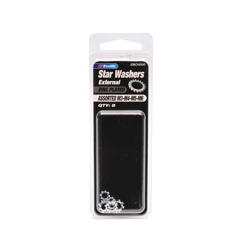 Zenith Zinc Plated Star Washers 8 Pack M3-M6 Steel Reliable Locking - SuperSaverAU - view 1