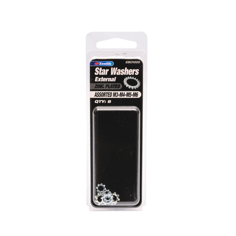 Zenith M3-M4-M5-M6 Zinc Plated External Star Washers - 8 Pack