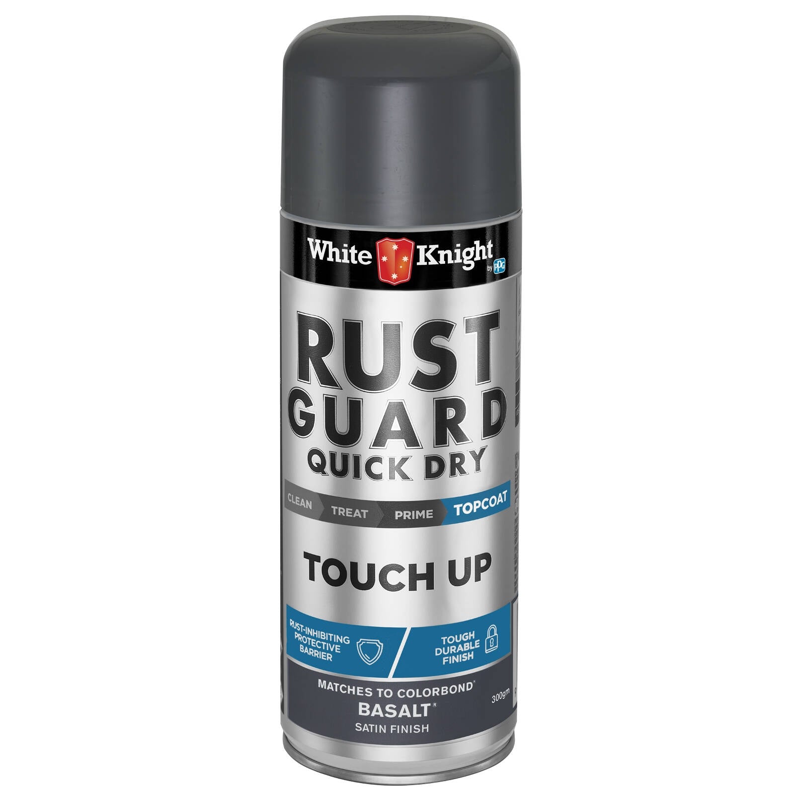 White Knight Rust Guard Touch Up Spray Paint Basalt Satin 300g - For COLORBOND & Metal