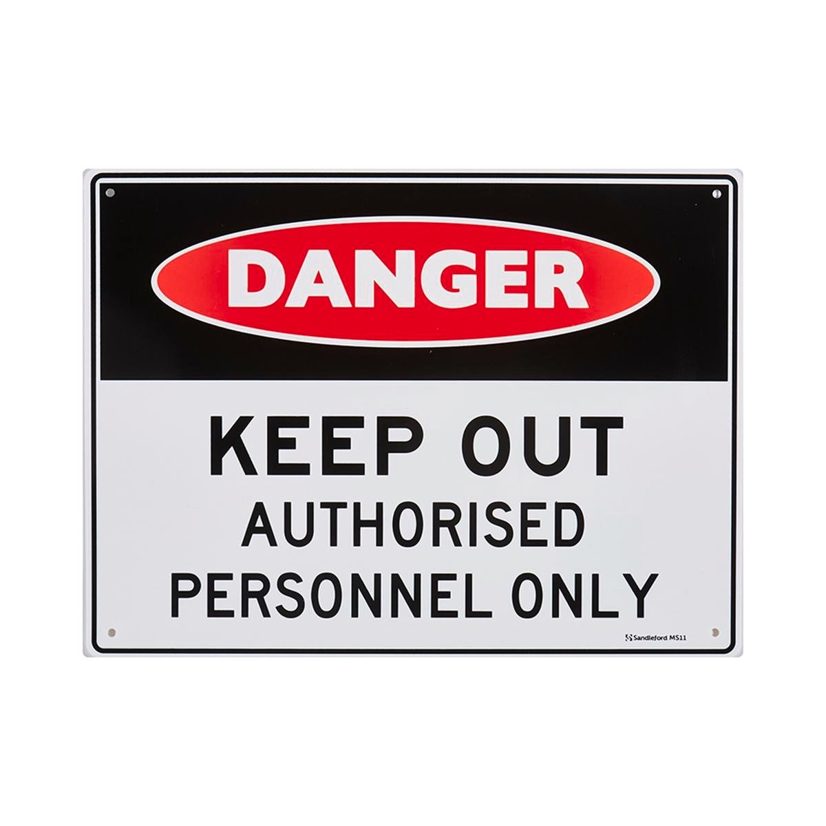 Sandleford Keep Out Authorised Personnel Sign 300 x 225mm Polypropylene