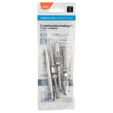 Taskmaster 316 Stainless Steel Swageless Timber and Metal Balustrading Kit