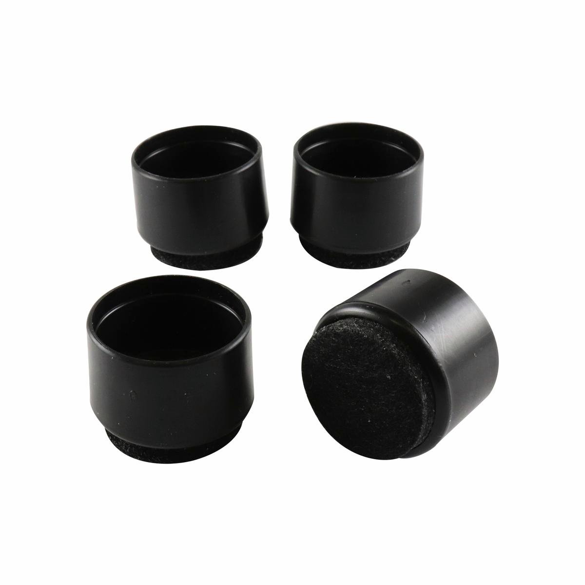 Surface Gard 22mm Black Felt Based Round External Chair Tips 4 Pack