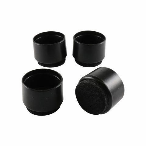 Surface Gard 22mm Black Felt Based Round External Chair Tips 4 Pack