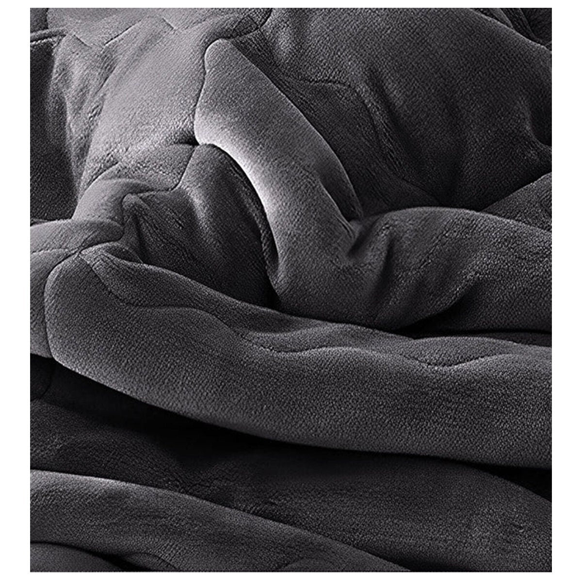 SOGA Dark Grey Throw Blanket - Queen Size, Flannel and Polyester, Machine Washable - BLANKET303