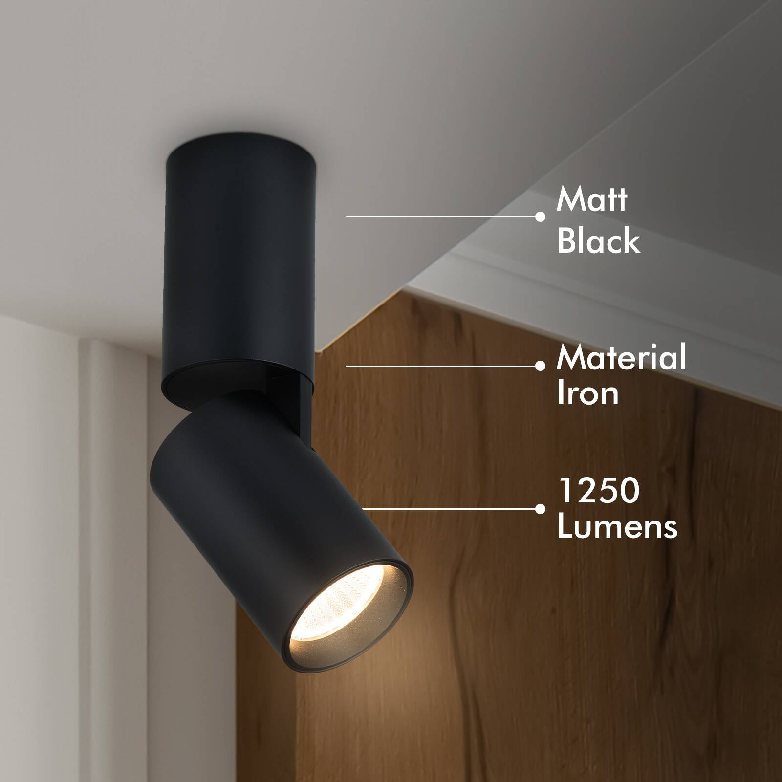 Verve Design Phoebe 15W Adjustable LED Spotlight - Black, Indoor (SL8298BLK)