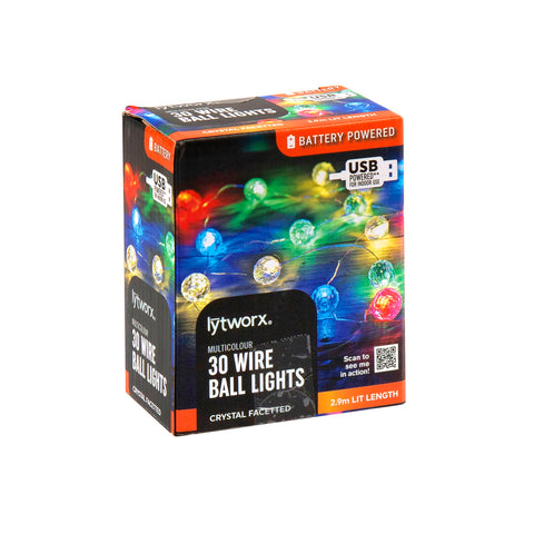 Lytworx 30 Multicolour Battery Copper Wire Ball Lights