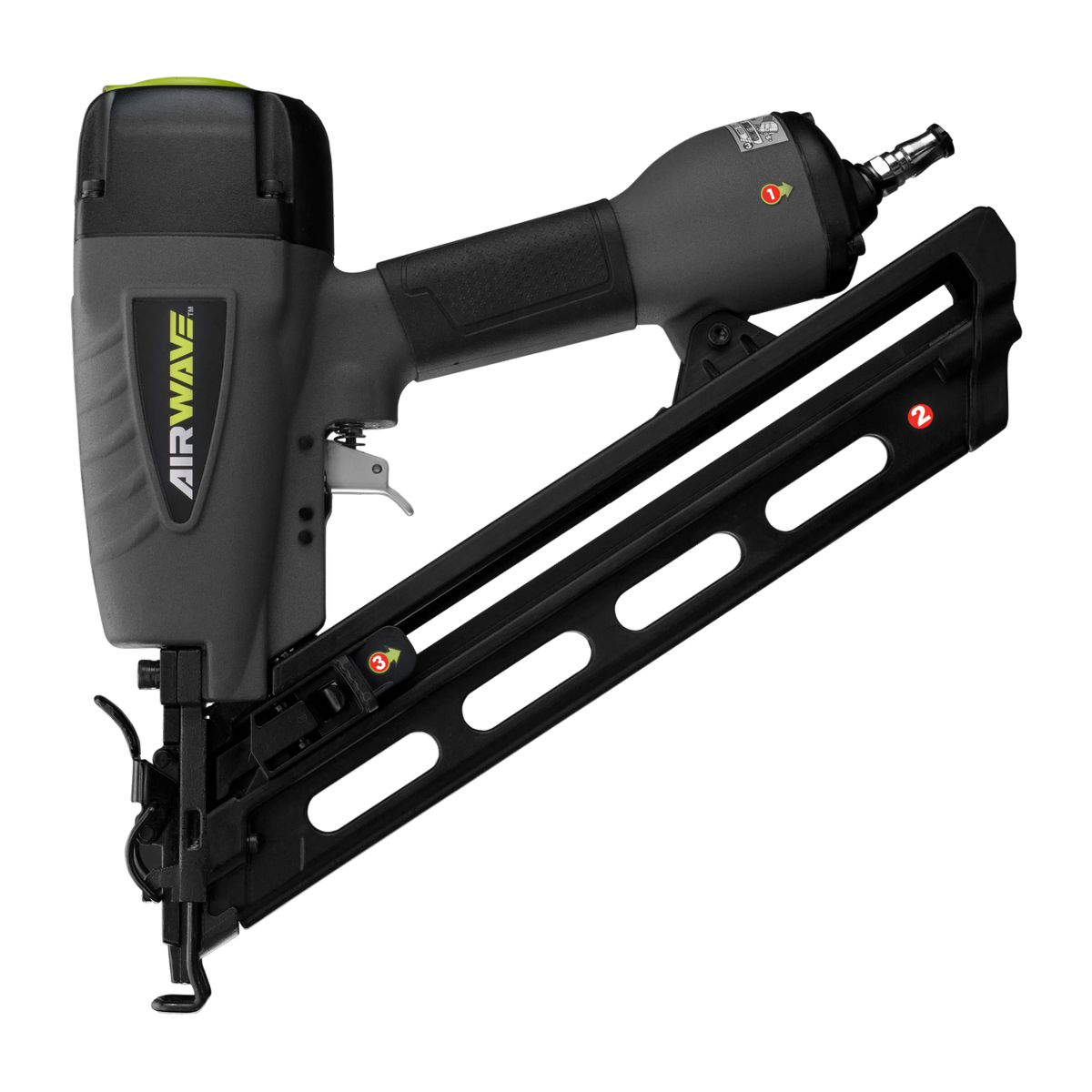 Ryobi Airwave DA Series Air Brad Nailer, 15 Gauge, 32-64mm, Grey/Black RA-NBA1564-K
