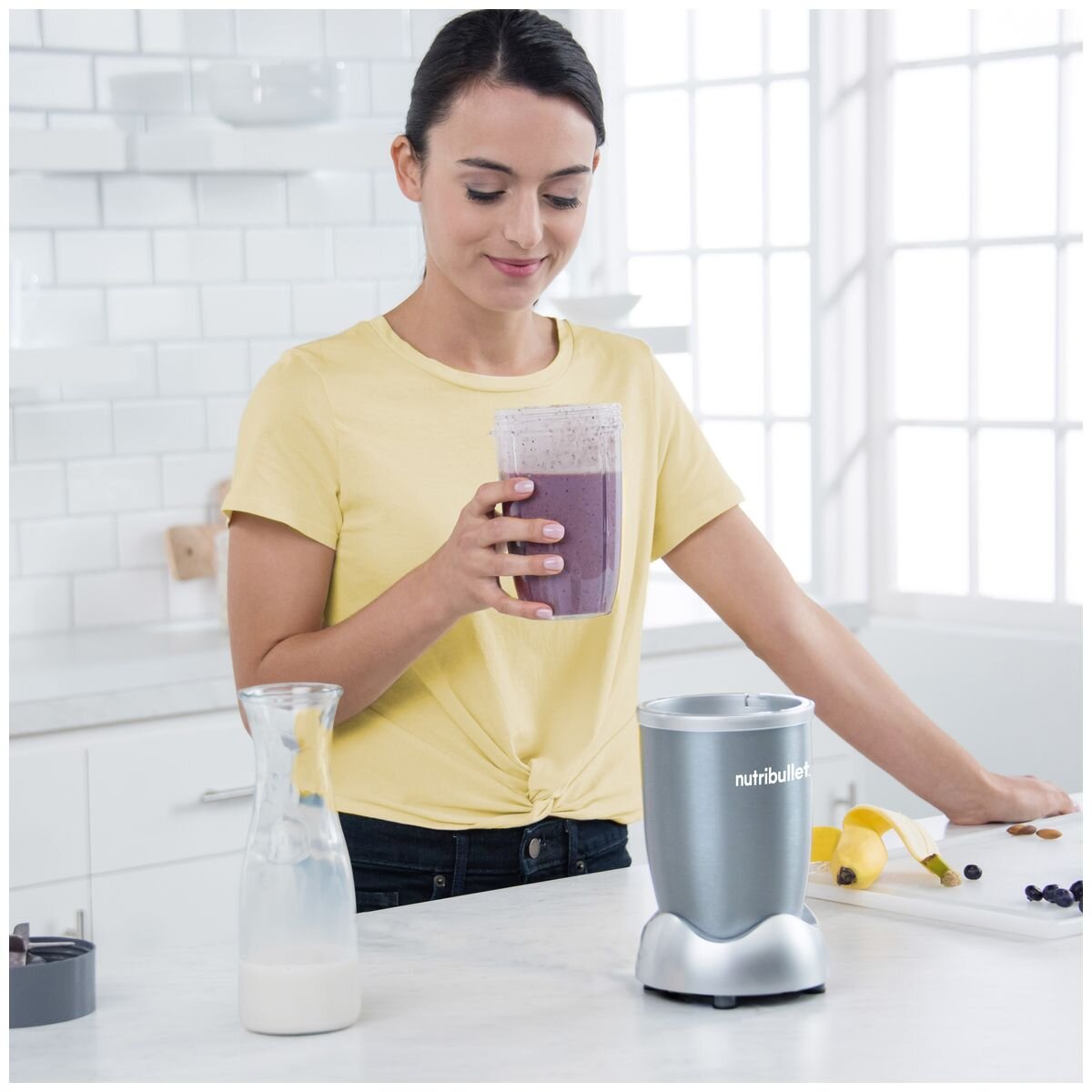 NutriBullet 600 Series 5 Piece Personal Blender - 600W Motor, Extractor Blade, Grey - NBR-0507LG