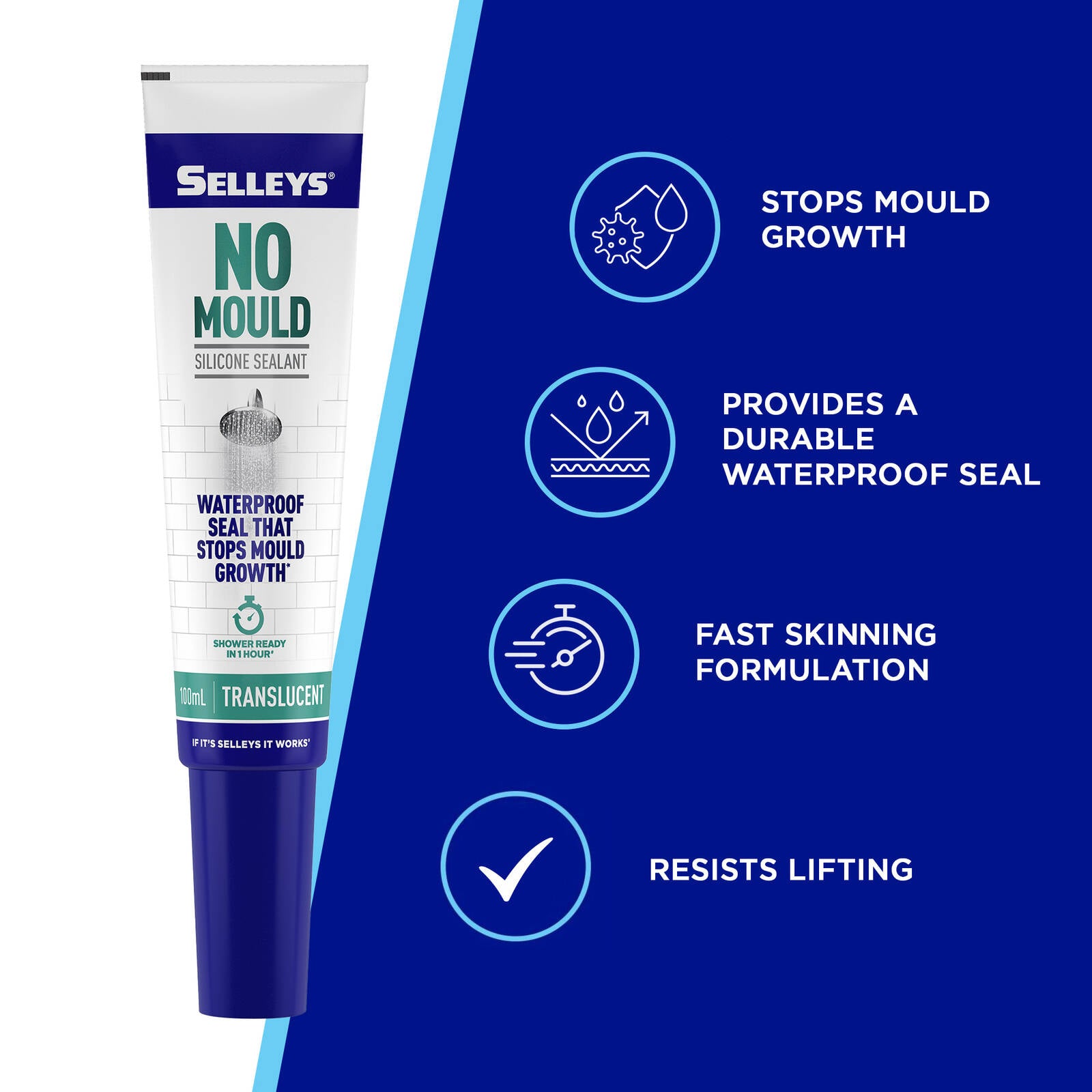 Selleys No Mould 100ml Translucent Silicone Sealant