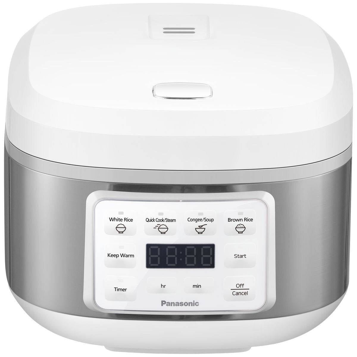 Panasonic 8-cup rice and multi cooker - Fuzzy Logic, Quick Cook function, white and silver - SR-DA152WST