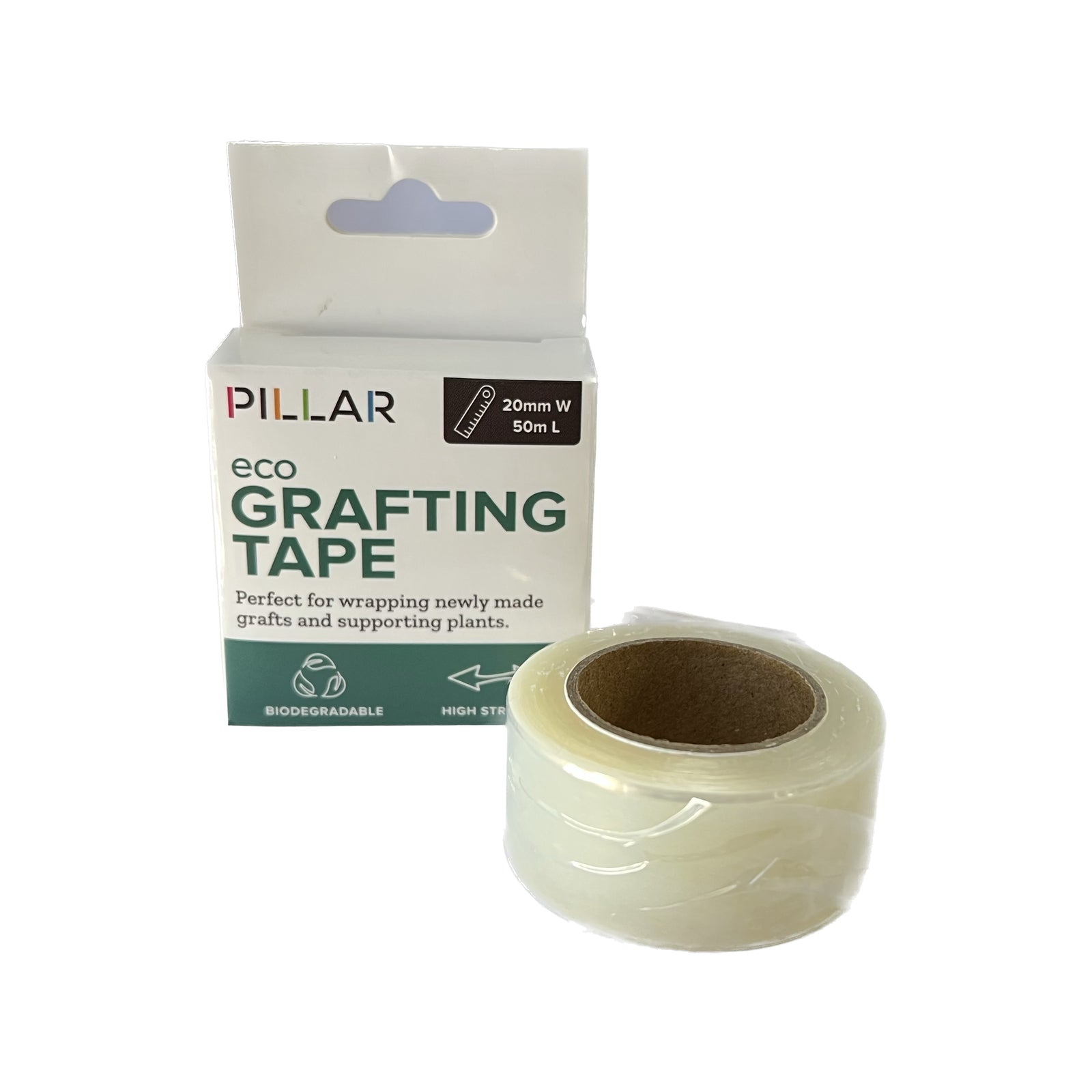 Pillar 20mm x 50m Clear Eco Grafting Tape for Plant Support and Grafting