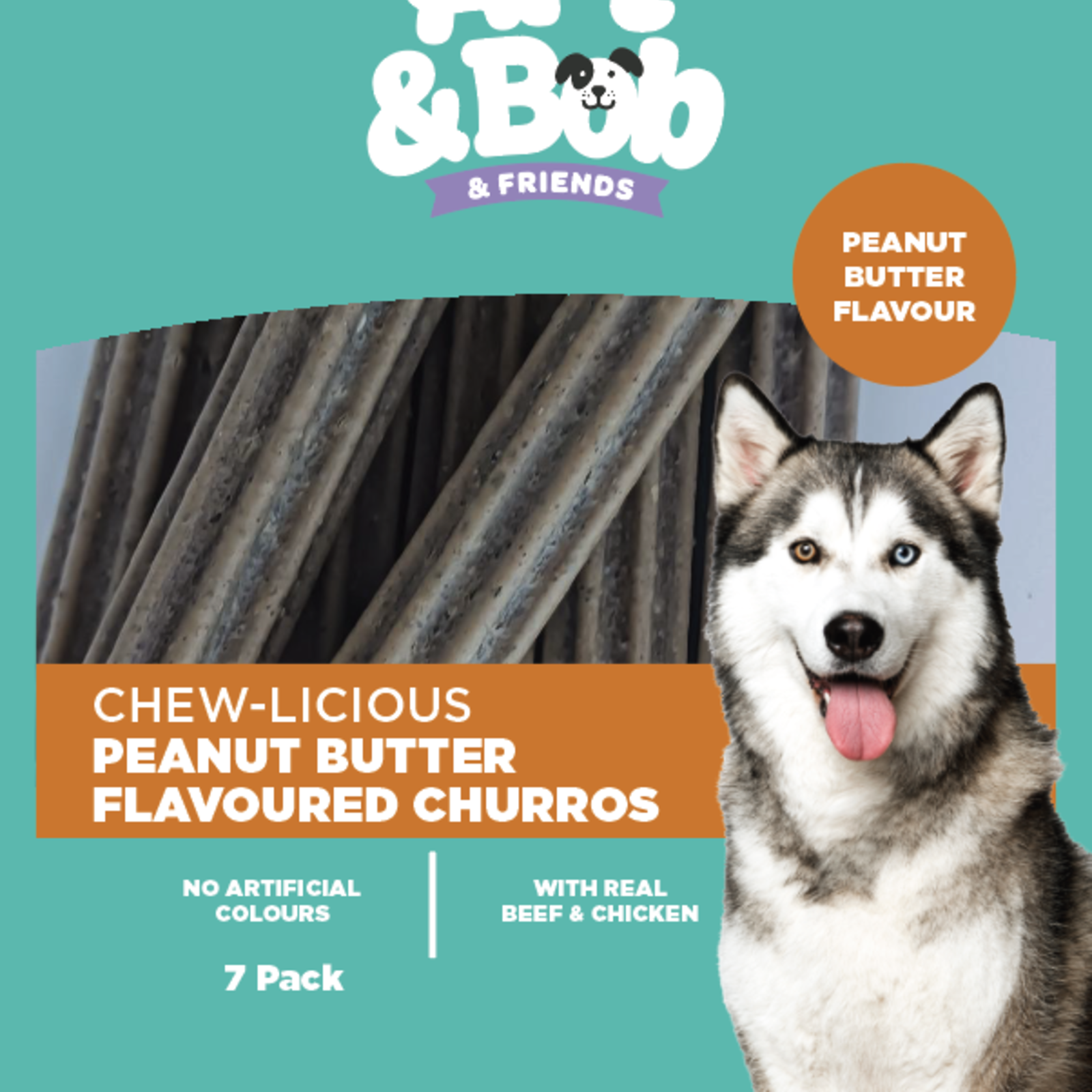 Art & Bob Peanut Butter Flavoured Churros Dog Treats - 7 Pack