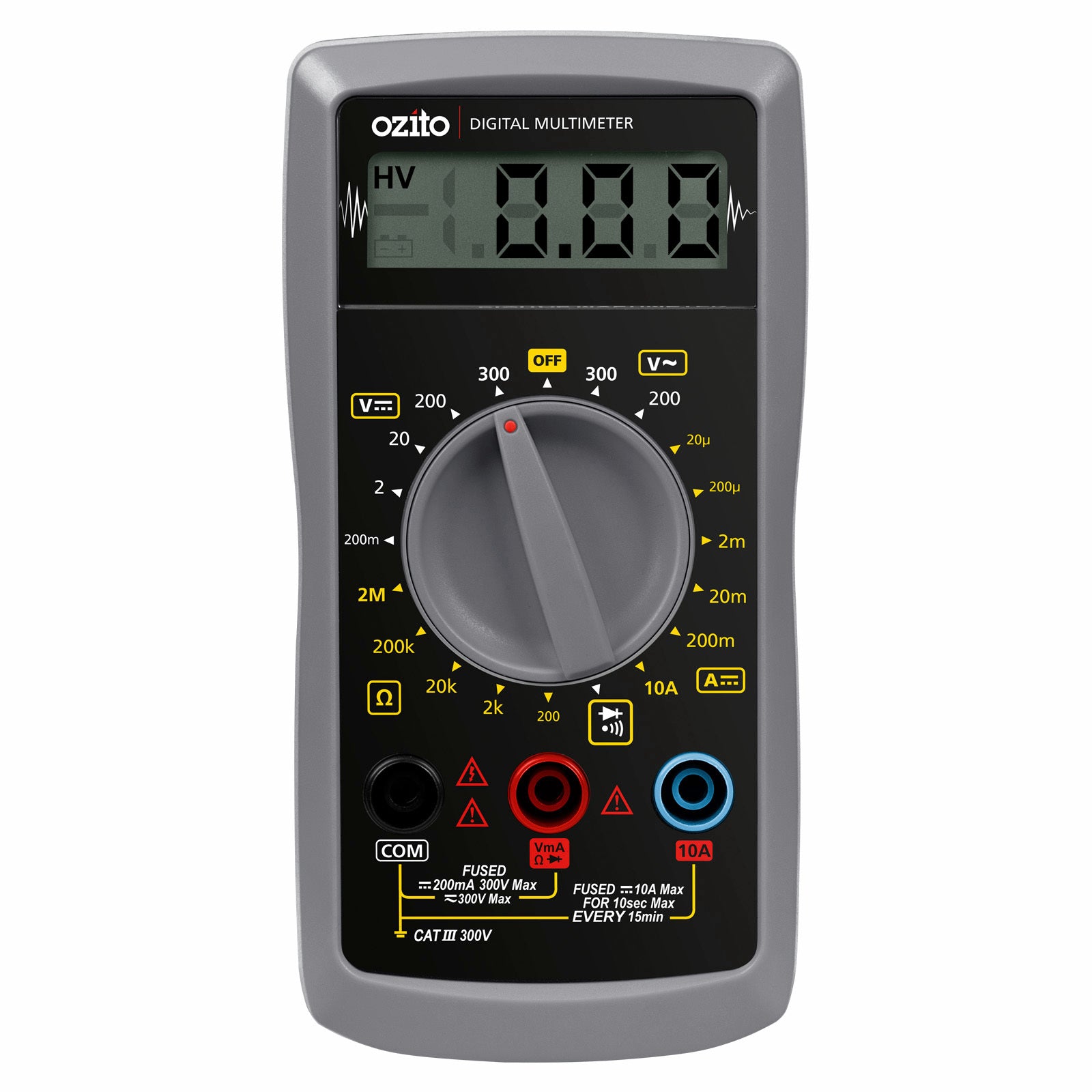 Ozito Digital Multimeter 300V 10A ODMM-300