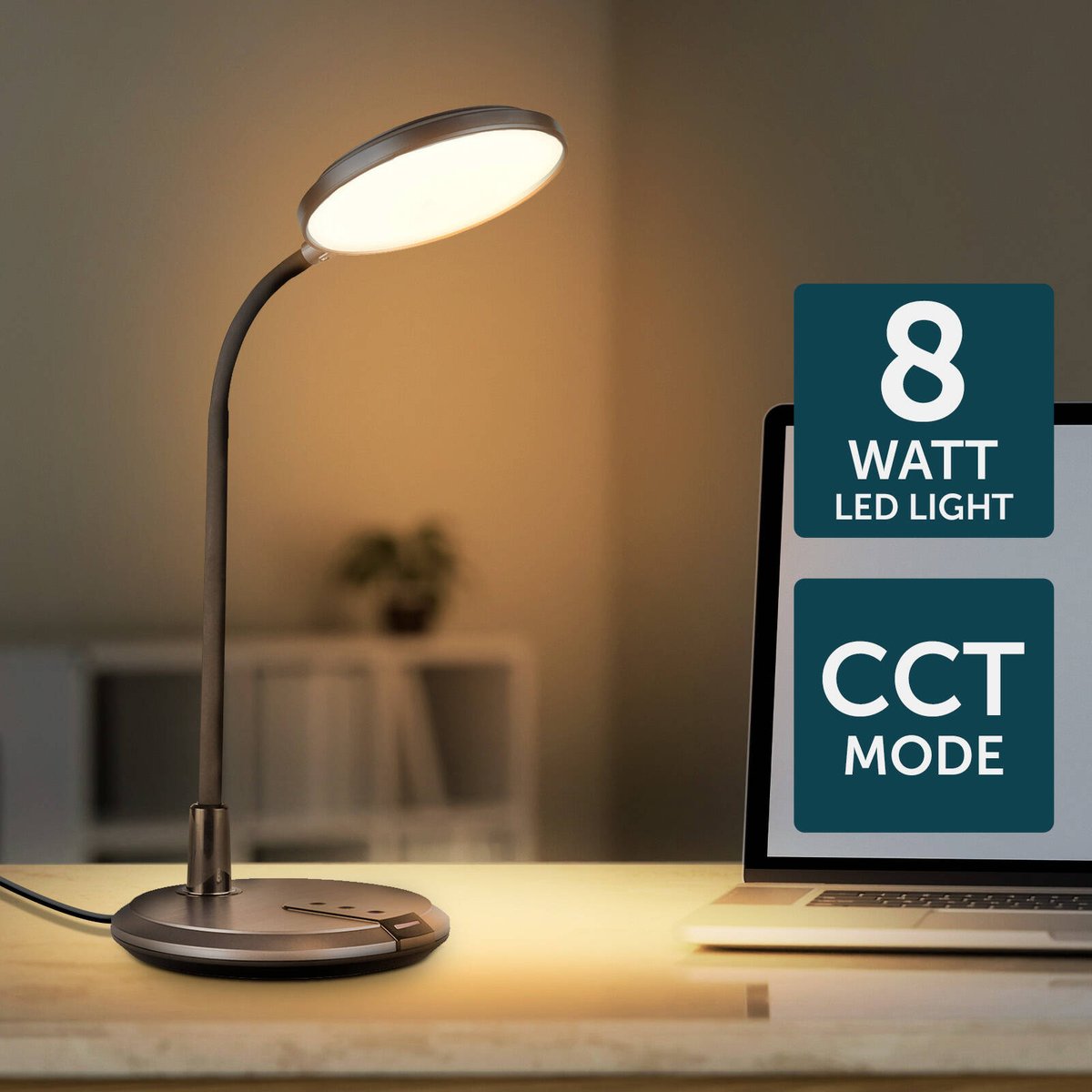 Brilliant Thrive Tone Changing LED Desk Lamp 38cm Black 22052/06