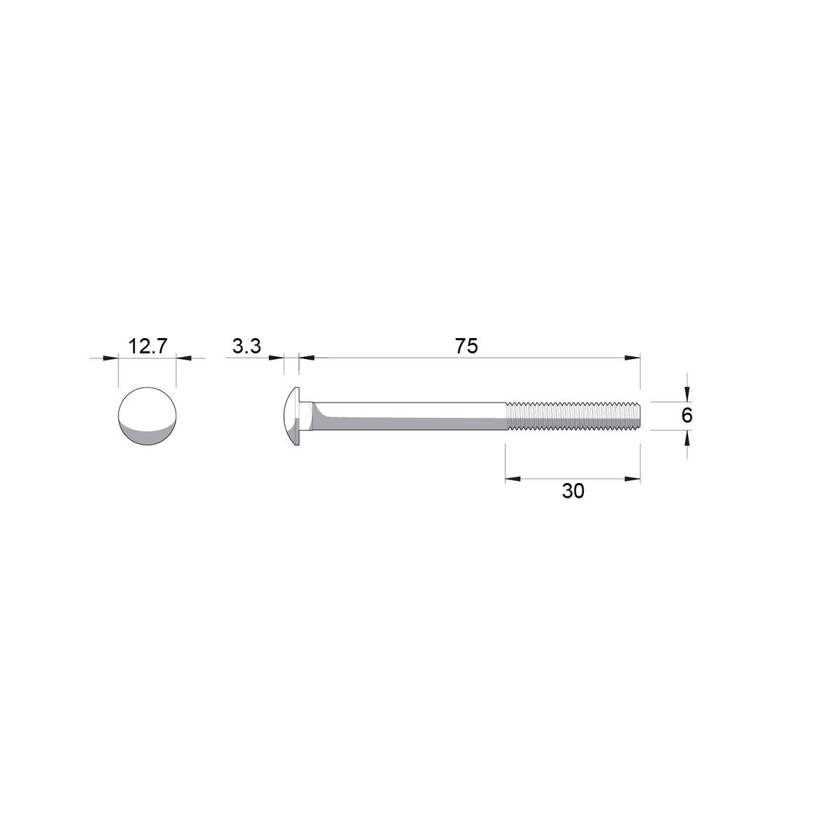 Zenith Hot Dip Galvanised M6 x 75mm Cup Head Bolts Nuts 25 Pack - SuperSaverAU - view 3