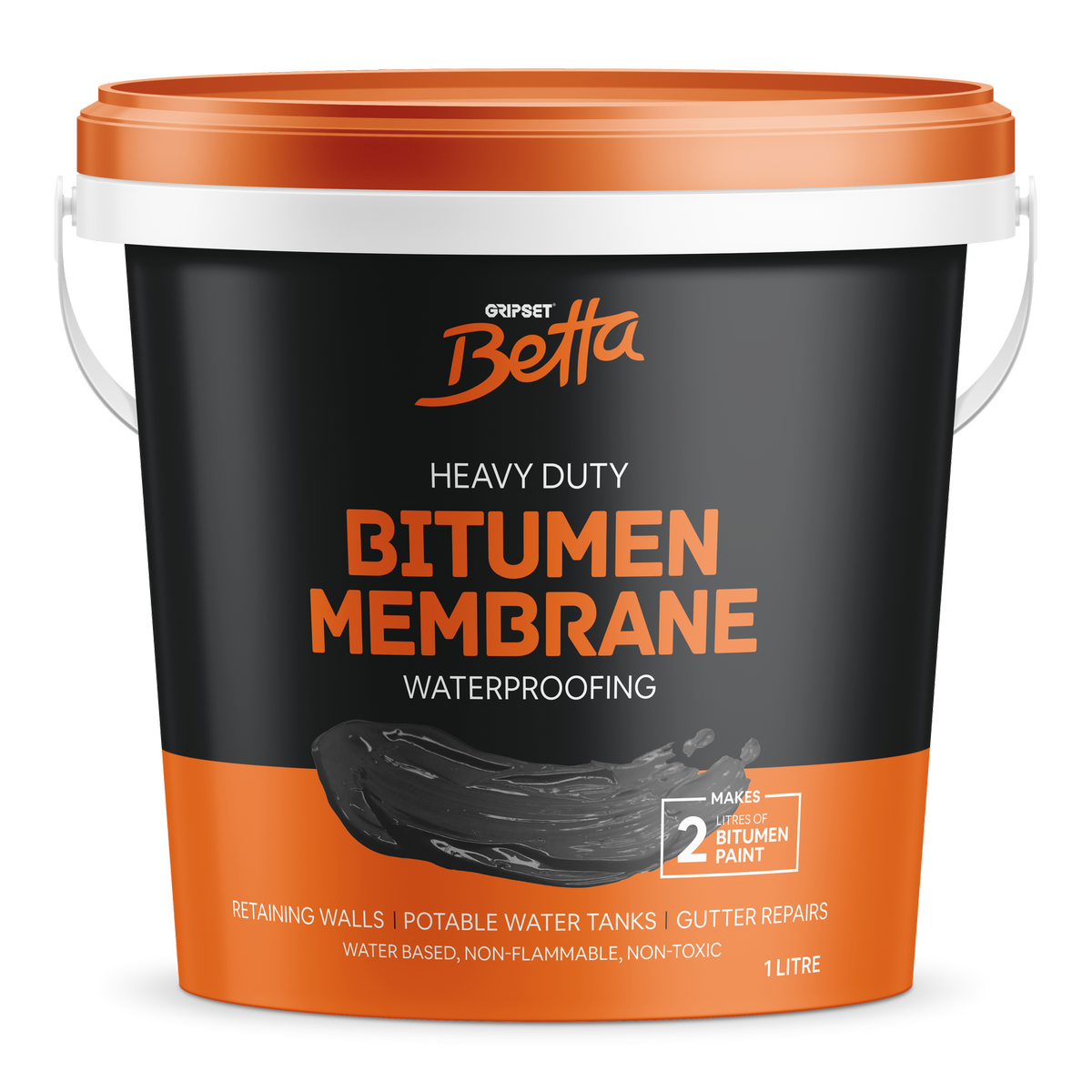 Gripset Betta Waterproofing Membrane 1L Bitumen Rubber Versatile - SuperSaverAU - view 1