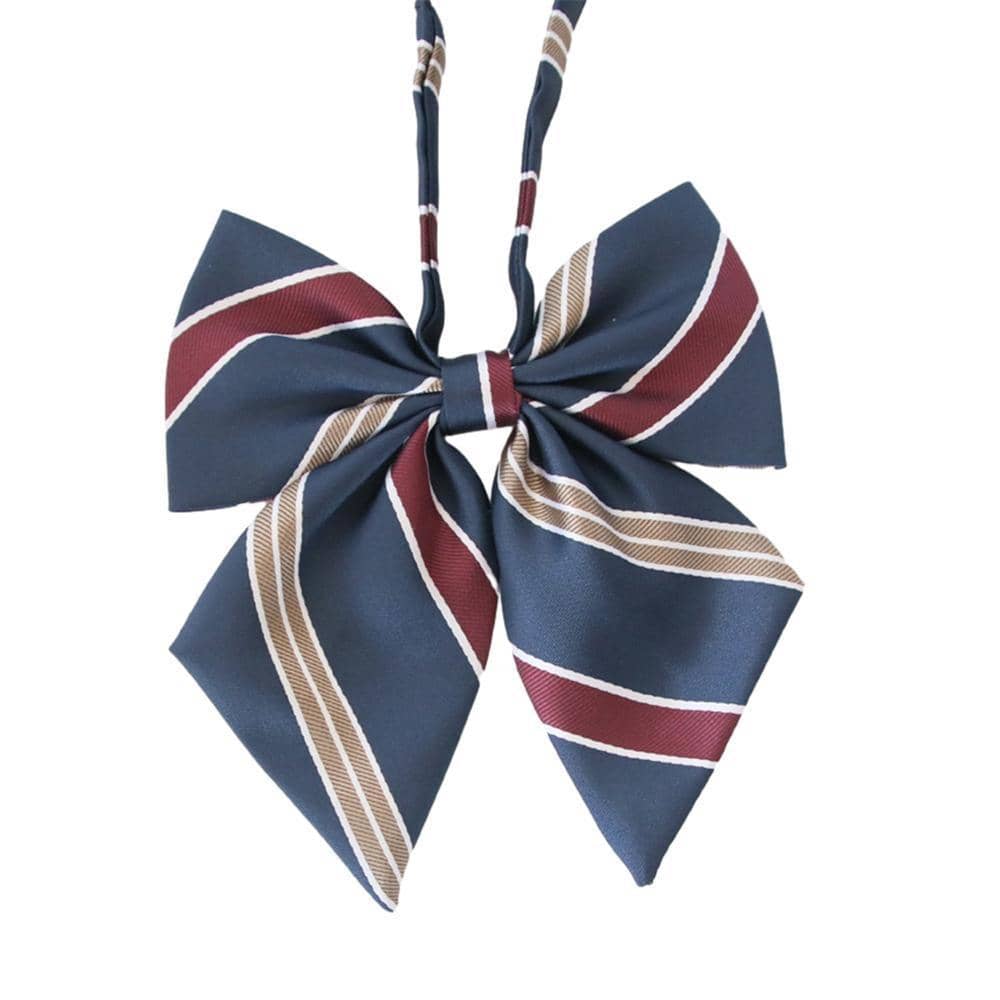 Checkered Sailor Collar Bow Tie for Women's School Uniform - Style K08