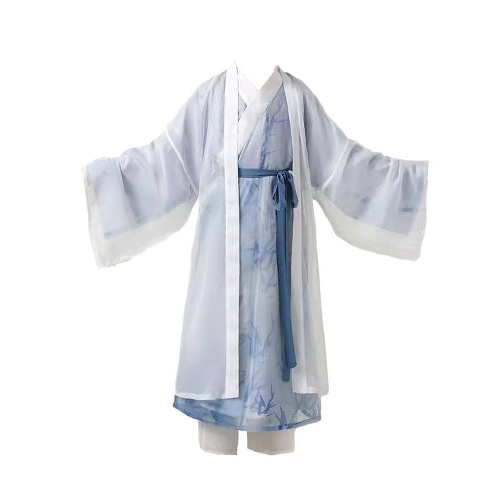 Children's Autumn Hanfu Set, Tang Style - Blue and White, Size 150 (Height 145-155 cm)