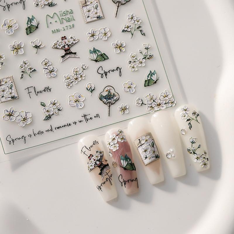 Chinese Style Floral Nail Stickers for DIY Nail Art - Model 991 - view 12