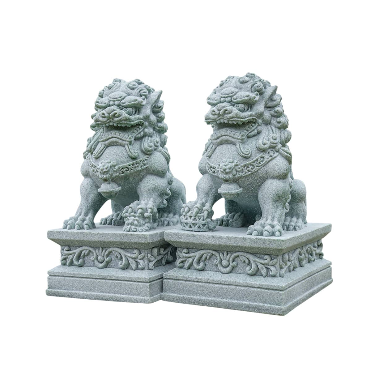 Chinese Style Small Stone Lion Decoration Home Desktop Decor Art Craft - 1 Pair - view 2